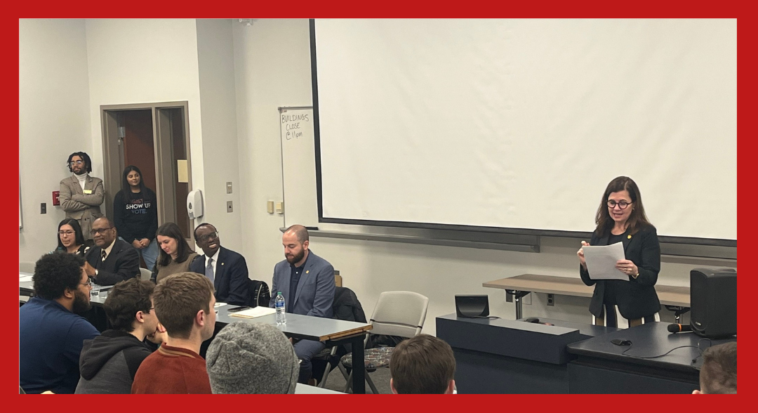 Senator Kristen McDonald Rivet hosted an Election Law Changed Town Hall on campus Wednesday night. Joined by the Secretary of State's Office, Office of State Senator Jeremy Moss, Saginaw County Clerk Vanessa Guerra, Katie Zanotti Bay County Clerk, and NAACP Saginaw Branch President Terry Pruitt